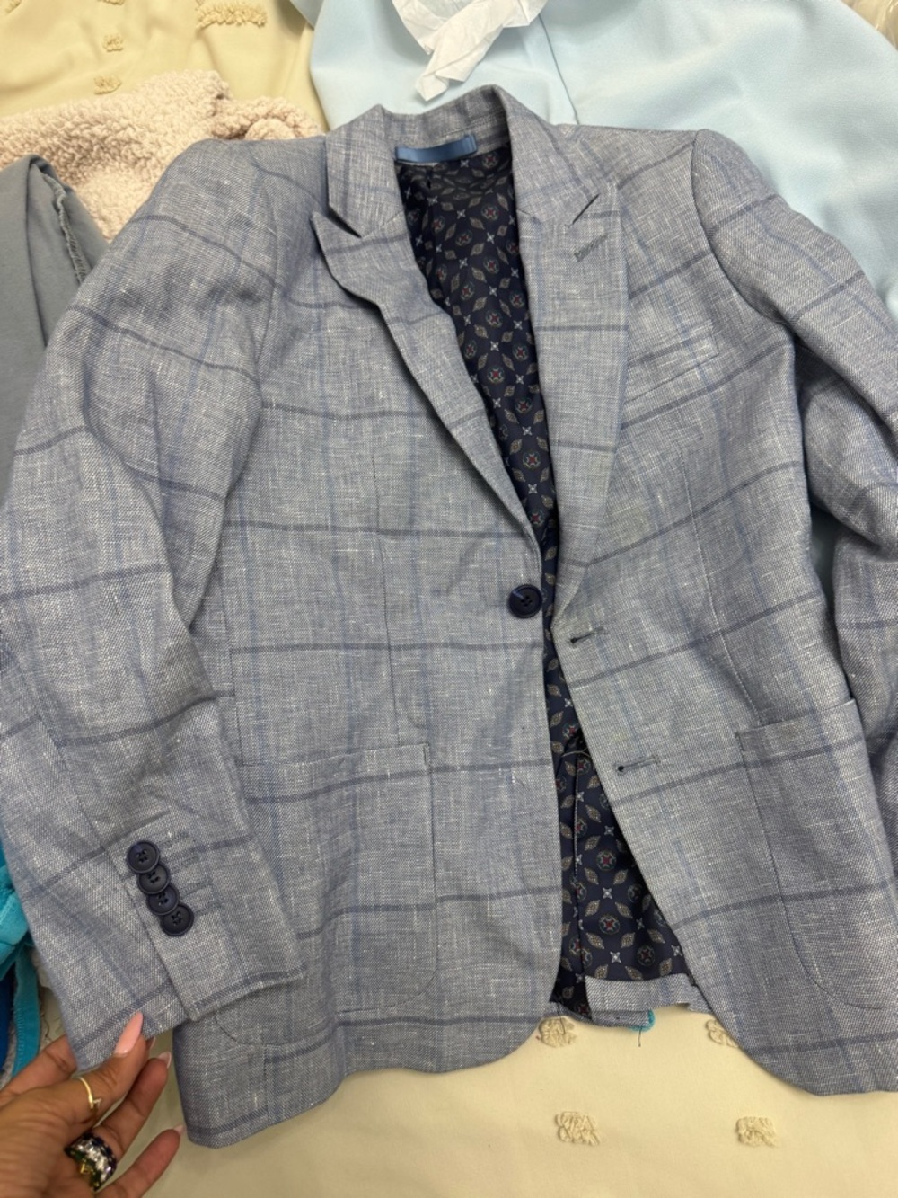Isaac Mizrahi Light Blue Windowpane Sport Coat